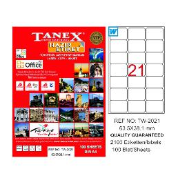 Tanex Laser Etiket 100 YP 63x38 Laser-Copy-Inkjet TW-2021 -TW-2021