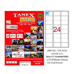 Tanex Laser Etiket 100 YP 64x34 Laser-Copy-Inkjet TW-2024 -TW-2024