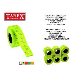 Tanex Fiyat Etiketi Çizgili 12x21 Fosforlu Sarı -Tnx12215